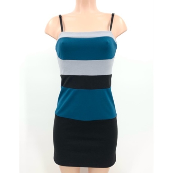 Grey Antics Color Block Knit Bodycon Mini Dress Size Large - Picture 2 of 8